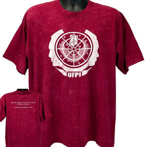 Vintage 90s Star Trek United Federation of Planets T Shirt UFPI Red XL X-Large